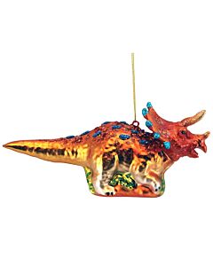 Gisela Graham Orange Glass Dinosaur Decoration